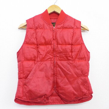 【中古】古着 キルティング ダウンベスト 90年代 90s エディーバウアー 無地 リップストップ 赤 レッド 中古 アウター | 秋冬 秋物 秋服 冬物 冬服 カジュアル レディースファッション おしゃれ かわいい