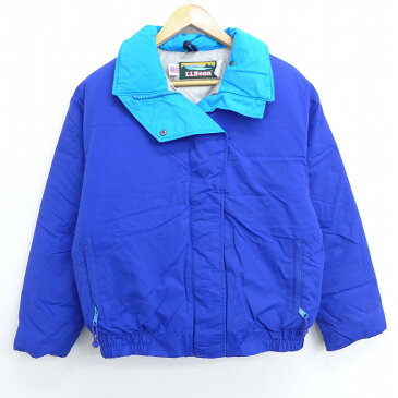 【中古】古着 レディース 長袖 ダウンジャケット 90年代 90s エルエルビーン LLBEAN USA製 アメリカ製 青 ブルー 中古 アウター ジャンパー ブルゾン | 秋冬 秋物 秋服 冬物 冬服 カジュアル レディースファッション おしゃれ かわいい
