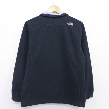 【中古】古着 長袖 フリースジャケット ノースフェイス THE NORTH FACE ワンポイントロゴ ラグラン 黒 ブラック 内側メッシュ 中古 アウター ジャンパー ブルゾン | 秋冬 秋物 秋服 冬物 冬服 カジュアル レディースファッション おしゃれ かわいい