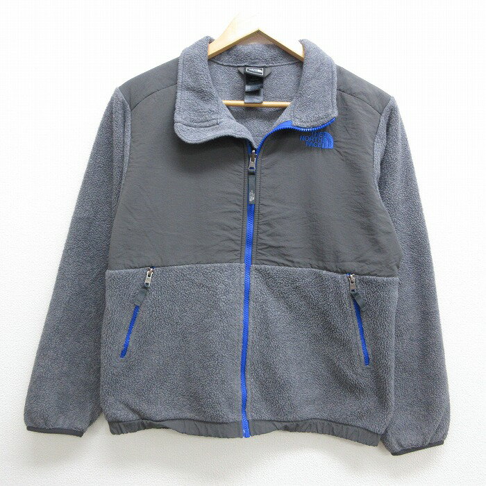 【中古】古着 長袖 フリース デナリジャケット ノースフェイス THE NORTH FACE ワンポイントロゴ グレー 中古 アウター ジャンパー ブルゾン | 秋冬 秋物 秋服 冬物 冬服 カジュアル レディースファッション おしゃれ かわいい