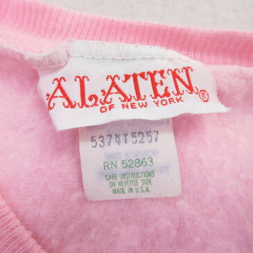 【中古】古着 レディース 長袖スウェット 80年代 80s BABY クルーネック 丸首 USA製 アメリカ製 ピンク 【spe】 中古 スエット トレーナー トップス | 春夏 春物 春服 秋冬 秋物 秋服 カジュアル レディースファッション おしゃれ かわいい 0OF