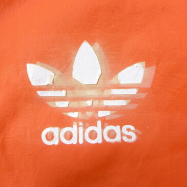 【中古】古着 長袖 ナイロンジャケットパーカー 80年代 80s アディダス adidas ワンポイントロゴ リーフ トレフォイル ラグラン フランス製 オレンジ Sサイズ 小さいサイズ 中古 メンズ アウター ウインドブレーカー | 春夏 春物 春服 秋冬 秋物 秋服 カジュアル メン