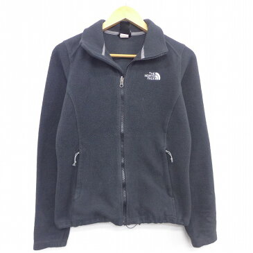 【中古】古着 レディース 長袖 フリースジャケット ノースフェイス THE NORTH FACE ワンポイントロゴ 黒 ブラック 中古 アウター ジャンパー ブルゾン | 秋冬 秋物 秋服 冬物 冬服 カジュアル レディースファッション おしゃれ かわいい