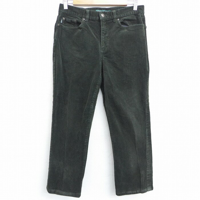 【中古】古着 レディース ブランド コーデュロイパンツ ラルフローレン Ralph Lauren 太畝 濃緑 グリーン 中古 ボトムス | 春夏 春物 春服 夏物 夏服 半ズボン カジュアル レディースファッション おしゃれ かわいい 0OFのサムネイル