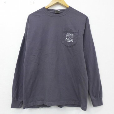 【中古】古着 長袖Tシャツ ディズニー DISNEY ジャック 胸ポケット付き コットン クルーネック 丸首 濃グレー Lサイズ 中古 メンズ | 春夏 春物 春服 秋冬 秋物 秋服 メンズファッション ロンT カットソー ロンティー ロングT ロングTシャツ ロングティーシャツ ロング