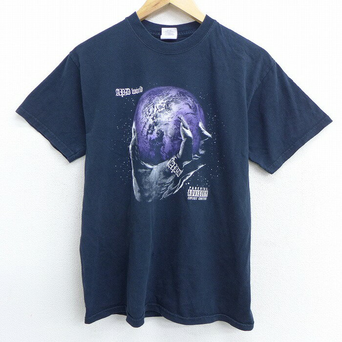 【中古】古着 半袖 ビンテージ ヴィンテージ ヒップホップ ラップTシャツ 00年代 00s APD コットン クルーネック 丸首 黒 ブラック Mサイズ 中古 メンズ | 春夏 春物 春服 秋冬 秋物 秋服 メンズファッション ロンT カットソー ロンティー ロングT ロングTシャツ ロン 0OF