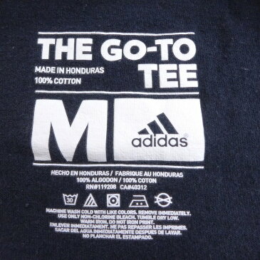 【中古】古着 ブランドTシャツ アディダス adidas ビッグロゴ コットン クルーネック 丸首 黒 ブラック Mサイズ 中古 メンズ 半袖 | 春夏 夏物 夏服 メンズファッション カットソー ティーシャツ ティシャツ メンズTシャツ 半袖Tシャツ 半袖ティーシャツ カジュアルTシ 0OF