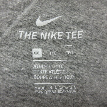 【中古】古着 半袖 ブランドTシャツ ナイキ NIKE ビッグロゴ 大きいサイズ 2L LL ビッグシルエット ゆったり ビッグサイズ オーバーサイズ クルーネック 丸首 グレー 霜降り XLサイズ 中古 メンズ | 春夏 夏物 夏服 メンズファッション カットソー ティーシャツ ティシ