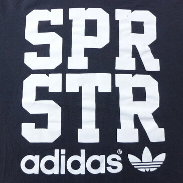 【中古】古着 半袖 ブランドTシャツ アディダス adidas ビッグロゴ リーフ トレフォイル SPR STR コットン クルーネック 丸首 黒 ブラック XLサイズ 中古 メンズ | 春夏 夏物 夏服 メンズファッション カットソー ティーシャツ ティシャツ メンズTシャツ 半袖Tシャツ