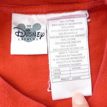 【中古】古着 長袖Tシャツ 00年代 00s ディズニー DISNEY くまのプーさん ピグレット 刺繍 胸ポケット付き コットン クルーネック 丸首 赤 レッド Lサイズ 中古 メンズ | 春夏 春物 春服 秋冬 秋物 秋服 メンズファッション ロンT カットソー ロンティー ロングT ロン