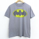 【中古】古着 半袖Tシャツ オールドネイビー OLDNAVY DCコミックス バットマン BATMAN クルーネック 丸首 グレー Lサイズ 中古 メンズ 中古メンズ半袖プリントキャラクター 0OF