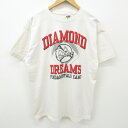 【中古】古着 半袖 ビンテージ ヴィンテージTシャツ 00年代 00s DIAMOND DREAMS 野球ボール クルーネック 丸首 生成り XLサイズ 中古 メンズ | 春夏 夏物 夏服 ヴィンテージTシャツ メンズファッション カットソー ティーシャツ ティシャツ メンズTシャツ 半袖Tシャツ