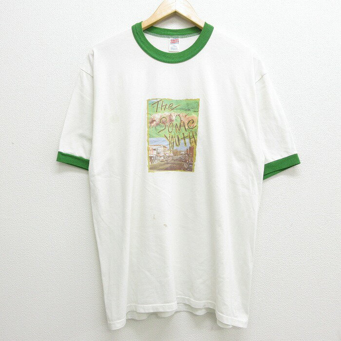 【中古】古着 半袖 ビンテージ ヴィンテージ ロックTシャツ バンドTシャツ メンズ 90年代 90s ソニックユース シスター クルーネック 丸首 USA製 アメリカ製 白 ホワイト リンガー 【spe】 XLサイズ 中古 | 春夏 春物 春服 秋冬 秋物 秋服 メンズファッション ロンT カ