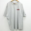 【中古】古着 チャンピオン champion 半袖 ビンテージ ヴィンテージTシャツ メンズ 00年代 00s NFL アトランタファルコンズ 大きいサイズ 2L LL ビッグシルエット ゆったり ビッグサイズ オーバーサイズ クルーネック 丸首 グレー 霜降り アメフト スーパーボウル XLサ