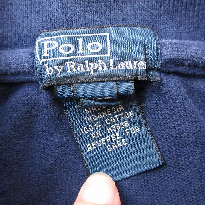 【中古】古着 ラルフローレン Ralph Lauren 半袖 ブランド ポロシャツ キッズ ボーイズ 子供服 90年代 90s ワンポイントロゴ コットン 紺 ネイビー | 春夏 春物 春服 秋冬 秋物 秋服 女の子 子ども服 こども服 カジュアル ファッション おしゃれ かわいい