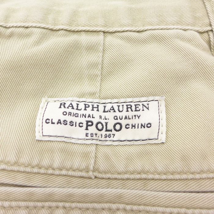 【中古】古着 ラルフローレン Ralph Lauren ブランド ショート チノパンツ ショーツ チノパン メンズ 90年代 90s コットン ベージュ カーキ W32 中古 ボトムス 短パン ショーパン | 春夏 春物 春服 夏物 夏服 半ズボン カジュアル メンズファッション ファッション お 0OF