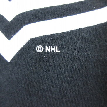 【中古】古着 アディダス adidas 半袖 ブランドTシャツ メンズ NHL ビッグロゴ コットン クルーネック 丸首 黒 ブラック アイスホッケー Lサイズ 中古 | 春夏 夏物 夏服 メンズファッション カットソー ティーシャツ ティシャツ メンズTシャツ 半袖Tシャツ 半袖ティー
