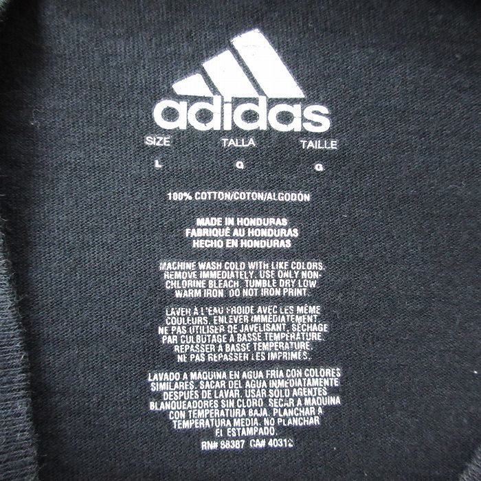 【中古】古着 アディダス adidas 長袖Tシャツ メンズ ビッグロゴ コットン クルーネック 丸首 黒 ブラック Mサイズ 中古 | 春夏 春物 春服 秋冬 秋物 秋服 メンズファッション ロンT カットソー ロンティー ロングT ロングTシャツ ロングティーシャツ ロング丈 長袖テ 0OF