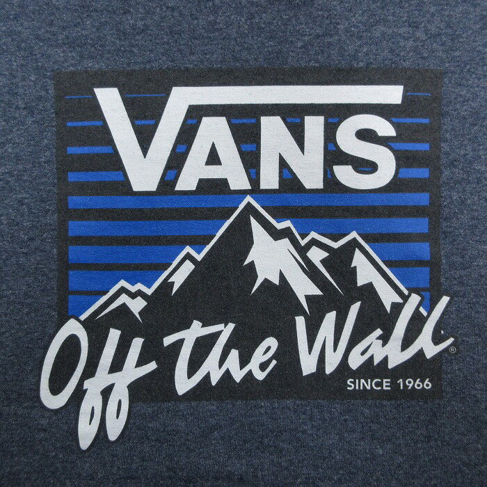 【中古】古着 バンズ VANS 半袖 ブランドTシャツ メンズ ビッグロゴ クルーネック 丸首 紺 ネイビー 霜降り Mサイズ 中古 | 春夏 夏物 夏服 メンズファッション カットソー ティーシャツ ティシャツ メンズTシャツ 半袖Tシャツ 半袖ティーシャツ カジュアルTシャツ お 0OF