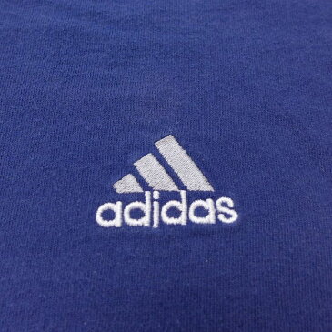 【中古】古着 アディダス adidas 長袖 ビンテージ ヴィンテージTシャツ メンズ 90年代 90s ワンポイントロゴ コットン クルーネック 丸首 USA製 アメリカ製 紺 ネイビー Lサイズ 中古 | 春夏 春物 春服 秋冬 秋物 秋服 メンズファッション ロンT カットソー ロンティー