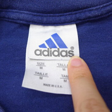 【中古】古着 アディダス adidas 長袖 ビンテージ ヴィンテージTシャツ メンズ 90年代 90s ワンポイントロゴ コットン クルーネック 丸首 USA製 アメリカ製 紺 ネイビー Lサイズ 中古 | 春夏 春物 春服 秋冬 秋物 秋服 メンズファッション ロンT カットソー ロンティー