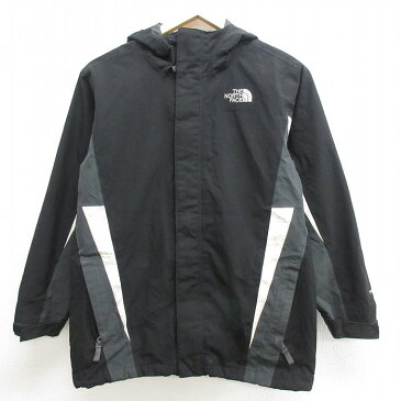 【中古】古着 ノースフェイス THE NORTH FACE 長袖ジャケット マウンテンパーカー キッズ ボーイズ 子供服 ワンポイントロゴ ハイベント 黒他 ブラック XSサイズ 小さいサイズ 中古 メンズ アウター | 秋冬 秋物 秋服 冬物 冬服 カジュアル メンズファッション ファッ