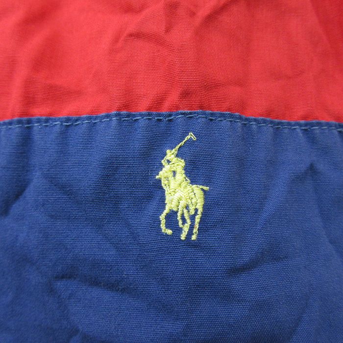 【中古】古着 ラルフローレン Ralph Lauren 長袖 ブランドジャケットパーカー メンズ 90年代 90s ツートンカラー バイカラー 赤他 レッド 【spe】 Lサイズ 中古 アウター ジャンパー ブルゾン | 春夏 春物 春服 秋冬 秋物 秋服 カジュアル メンズファッション ファッシ