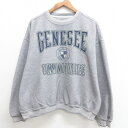 【中古】古着 長袖スウェット メンズ 90年代 90s GENESEE クルーネック 丸首 グレー 霜降り 【spe】 XLサイズ 中古 スエット トレーナー トップス | 春夏 春物 春服 秋冬 秋物 秋服 メンズファッション カジュアル おしゃれ ファッション 7OF