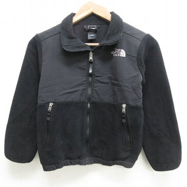 【中古】古着 ノースフェイス THE NORTH FACE 長袖 フリース デナリジャケット キッズ ボーイズ 子供服 ワンポイントロゴ 黒 ブラック | 春夏 春物 春服 秋冬 秋物 秋服 女の子 子ども服 こども服 カジュアル ファッション おしゃれ かわいい