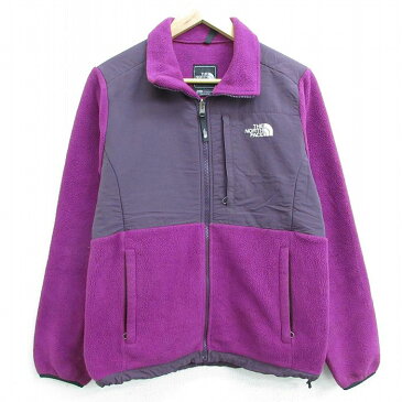 【中古】古着 ノースフェイス THE NORTH FACE 長袖 フリース デナリジャケット レディース ワンポイントロゴ 紫他 パープル 中古 アウター ジャンパー ブルゾン | 秋冬 秋物 秋服 冬物 冬服 カジュアル レディースファッション おしゃれ かわいい 0OF