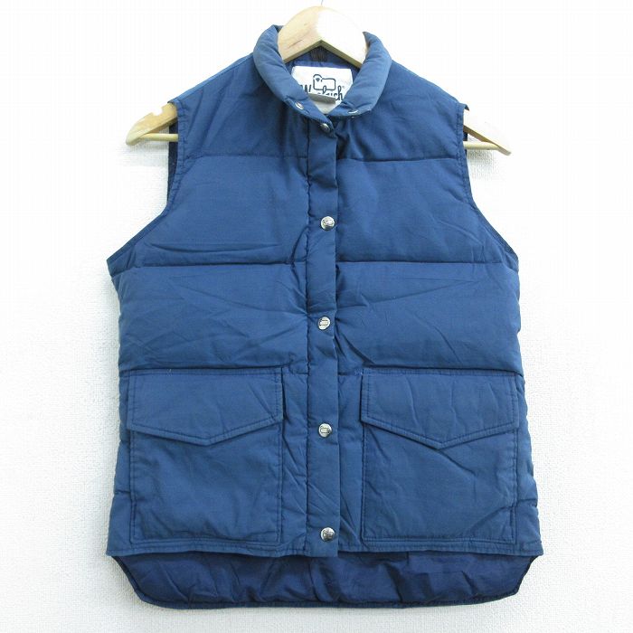 【中古】古着 ウールリッチ WOOLRICH ダウンベスト レディース 80年代 80s ロクヨンクロス 紺 ネイビー 中古 アウター | 秋冬 秋物 秋服 冬物 冬服 カジュアル レディースファッション おしゃれ かわいい 0OF