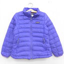 【中古】古着 パタゴニア patagonia 長袖 キルティング ダウンジャケット キッズ ガールズ ...