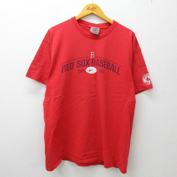 【中古】古着 ナイキ NIKE 半袖 ビンテージ ヴィンテージTシャツ メンズ 00年代 00s MLB ボストンレッドソックス コットン クルーネック 丸首 赤 レッド メジャーリーグ ベースボール 野球 XLサイズ 中古 | 春夏 夏物 夏服 ヴィンテージTシャツ メンズファッション カ 0OF