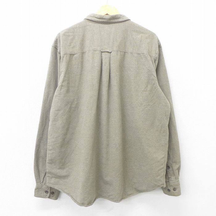 【中古】古着 ウールリッチ WOOLRICH 長袖 ヘビー フランネルシャツ メンズ 大きいサイズ 2L LL ビッグシルエット ゆったり ビッグサイズ オーバーサイズ ボタンダウン グレー系 XLサイズ 中古 トップス | 秋冬 秋物 秋服 冬物 冬服 カジュアルシャツ メンズファッショ 0OF