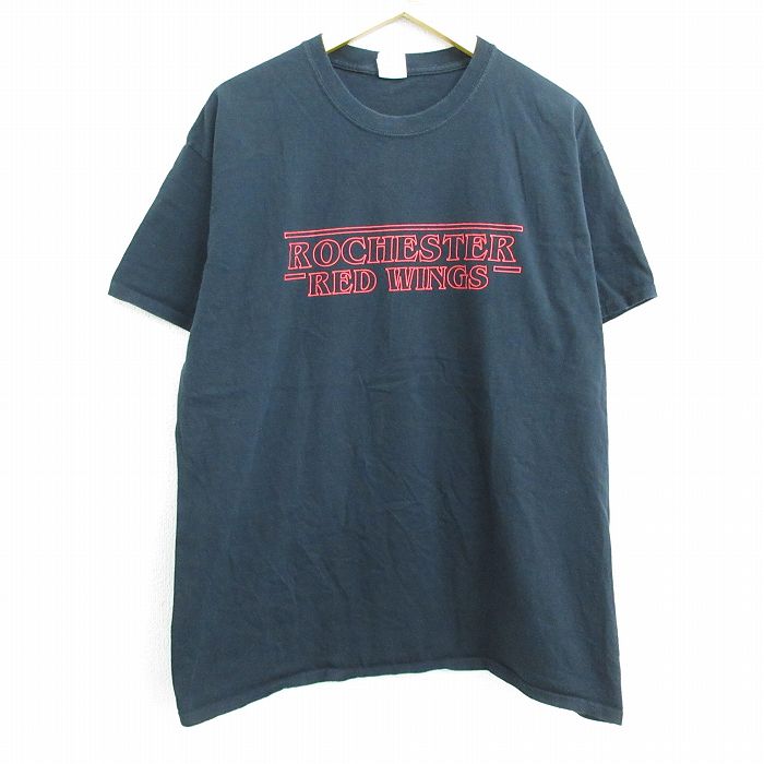 【中古】古着 半袖 ビンテージ ヴィンテージTシャツ メンズ 00年代 00s ロチェスターレッドウィングス コットン クルーネック 丸首 黒 ブラック XLサイズ 中古 | 春夏 夏物 夏服 ヴィンテージTシャツ メンズファッション カットソー ティーシャツ ティシャツ メンズTシ