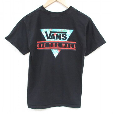 【中古】古着 バンズ VANS 半袖 ブランドTシャツ メンズ ビッグロゴ OFF THE WALL コットン クルーネック 丸首 黒 ブラック Sサイズ 小さいサイズ 中古 | 春夏 夏物 夏服 メンズファッション カットソー ティーシャツ ティシャツ メンズTシャツ 半袖Tシャツ 半袖ティー 0OF