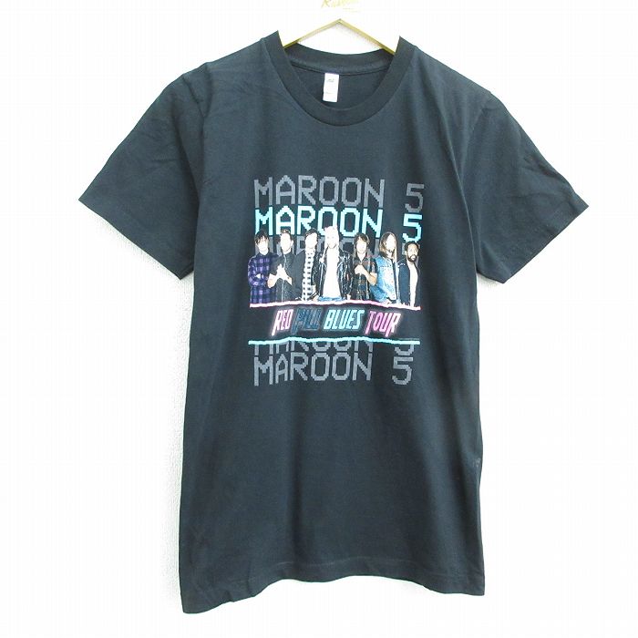 【中古】古着 半袖 ロックTシャツ バンドTシャツ メンズ マルーン5 コットン クルーネック 丸首 USA製 アメリカ製 黒 ブラック Sサイズ 小さいサイズ 中古 | 春夏 夏物 夏服 メンズファッション カットソー ティーシャツ ティシャツ メンズTシャツ 半袖Tシャツ 半袖テ 0OF