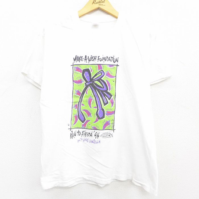 【中古】古着 ジョッキー JOCKEY 半袖 ビンテージ ヴィンテージTシャツ メンズ 90年代 90s トウガラシ コットン クルーネック 丸首 USA製 アメリカ製 白 ホワイト Mサイズ 中古 | 春夏 夏物 夏服 ヴィンテージTシャツ メンズファッション カットソー ティーシャツ ティ