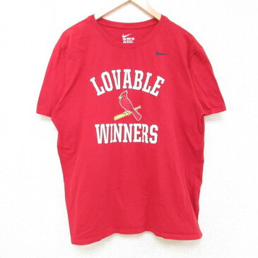 【中古】古着 ナイキ NIKE 半袖 ブランドTシャツ メンズ MLB セントルイスカージナルス コットン クルーネック 丸首 赤 レッド メジャーリーグ ベースボール 野球 Lサイズ 中古 | 春夏 夏物 夏服 メンズファッション カットソー ティーシャツ ティシャツ メンズTシャツ 0OF