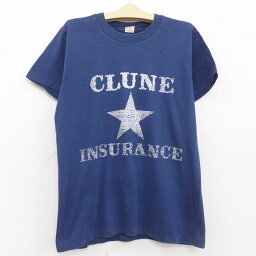 【中古】古着 半袖 ビンテージ ヴィンテージTシャツ キッズ ボーイズ 子供服 80年代 80s CLUNE 星 クルーネック 丸首 USA製 アメリカ製 紺 ネイビー | 春夏 春物 春服 秋冬 秋物 秋服 女の子 子ども服 こども服 カジュアル ファッション おしゃれ かわいい