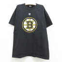 【中古】古着 リーボック REEBOK 半袖Tシャツ キッズ ボーイズ 子供服 NHL ボストンブルーインズ ミランルチッチ 17 コットン クルーネック 丸首 黒 ブラック アイスホッケー | 春夏 春物 春服 秋冬 秋物 秋服 女の子 子ども服 こども服 カジュアル ファッション おし 0OF