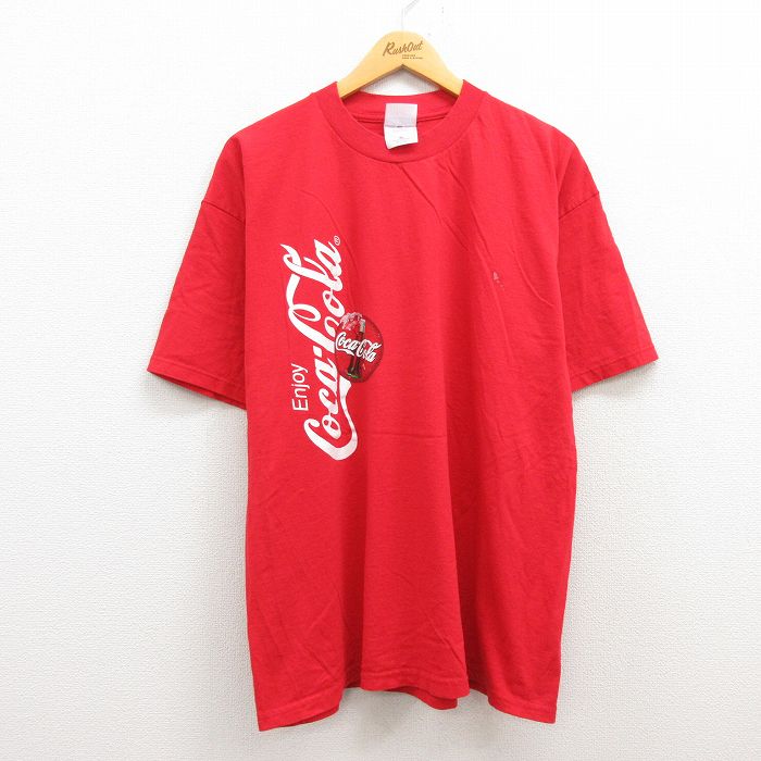 【中古】古着 半袖 ビンテージ ヴィンテージTシャツ メンズ 00年代 00s コカコーラ コットン クルーネック 丸首 カナダ製 赤 レッド XLサイズ 中古 | 春夏 夏物 夏服 ヴィンテージTシャツ メンズファッション カットソー ティーシャツ ティシャツ メンズTシャツ 半袖T 0OF