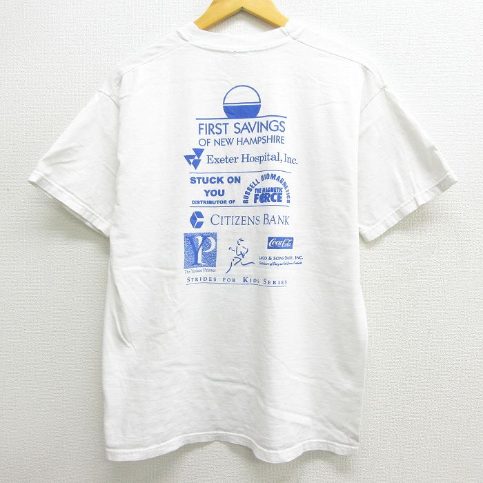 【中古】古着 半袖 ビンテージ ヴィンテージTシャツ メンズ 90年代 90s 星条旗 ロードレース コカコーラ他 企業広告 コットン クルーネック 丸首 白 ホワイト Lサイズ 中古 | 春夏 夏物 夏服 ヴィンテージTシャツ メンズファッション カットソー ティーシャツ ティシャ 0OF