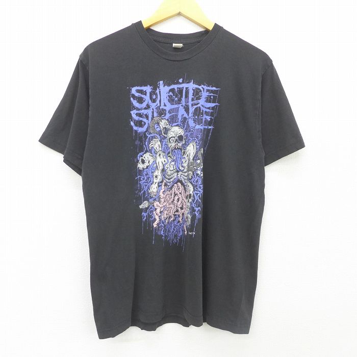 【中古】古着 半袖 ビンテージ ヴィンテージ ロックTシャツ バンドTシャツ メンズ 00年代 00s スーサイドサイレンス コットン クルーネック 丸首 黒 ブラック Lサイズ 中古 | 春夏 春物 春服 秋冬 秋物 秋服 メンズファッション ロンT カットソー ロンティー ロングT 0OF