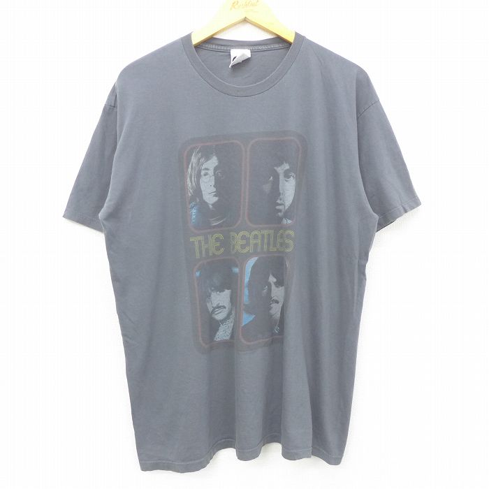 【中古】古着 半袖 ビンテージ ヴィンテージ ロックTシャツ バンドTシャツ メンズ 00年代 00s ビートルズ The Beatles コットン クルーネック 丸首 濃グレー XLサイズ 中古 | 春夏 春物 春服 秋冬 秋物 秋服 メンズファッション ロンT カットソー ロンティー ロングT