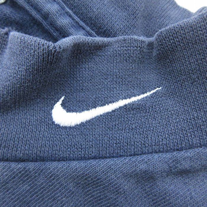 【中古】古着 ナイキ NIKE 長袖Tシャツ メンズ 00年代 00s ワンポイントロゴ コットン ハイネック モックネック 紺 ネイビー Lサイズ 中古 | 春夏 春物 春服 秋冬 秋物 秋服 メンズファッション ロンT カットソー ロンティー ロングT ロングTシャツ ロングティーシャツ 0OF