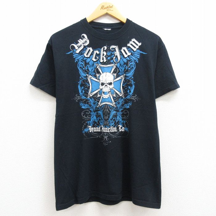 【中古】古着 半袖 ロックTシャツ バンドTシャツ メンズ ROCK JAM ミートローフ ゴッドスマック フェス クルーネック 丸首 黒 ブラック 【spe】 Mサイズ 中古 春夏 夏物 夏服 メンズファッション カットソー ティーシャツ ティシャツ メンズTシャツ 半袖Tシャツ 半袖