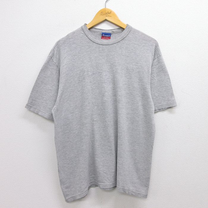 【中古】古着 チャンピオン champion 半袖 ビンテージ ヴィンテージTシャツ メンズ 00年代 00s クルーネック 丸首 グレー 霜降り Lサイズ 中古 | 春夏 夏物 夏服 ヴィンテージTシャツ メンズファッション カットソー ティーシャツ ティシャツ メンズTシャツ 半袖Tシャ