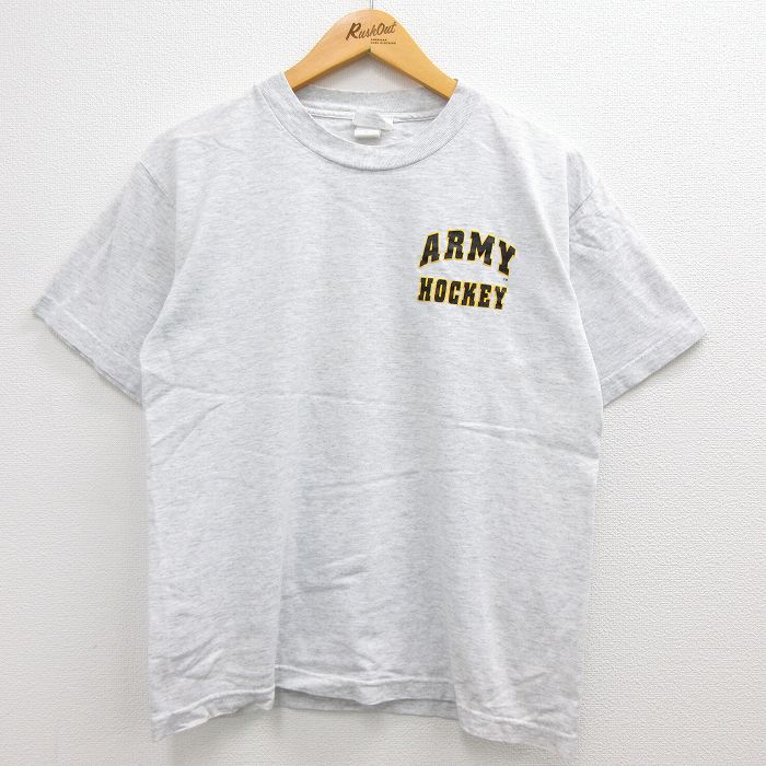 【中古】古着 半袖 ビンテージ ヴィンテージTシャツ メンズ 00年代 00s ARMYHOCKEY コットン クルーネック 丸首 グレー 霜降り Mサイズ 中古 | 春夏 夏物 夏服 ヴィンテージTシャツ メンズファッション カットソー ティーシャツ ティシャツ メンズTシャツ 半袖Tシャツ