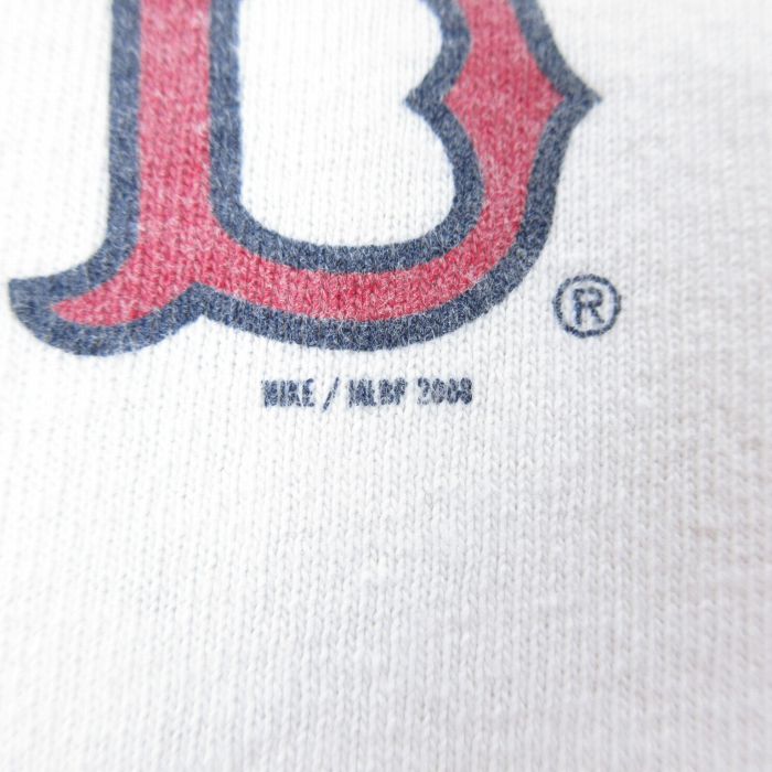 【中古】古着 ナイキ NIKE 半袖 ビンテージ ヴィンテージTシャツ メンズ 00年代 00s MLB ボストンレッドソックス ラグラン クルーネック 丸首 白他 ホワイト メジャーリーグ ベースボール 野球 Mサイズ 中古 | 春夏 夏物 夏服 ヴィンテージTシャツ メンズファッション 0OF